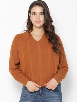 Gipsy - Caramel Abstract Acrylic Sweater