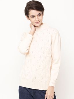Gipsy - Beige Textured Acrylic Sweater