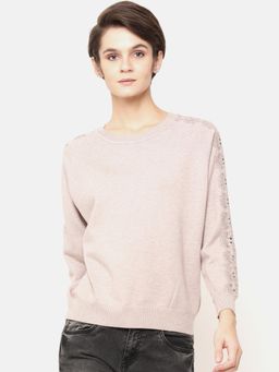 Gipsy - Women Embellished Full Sleeve Black Sweater