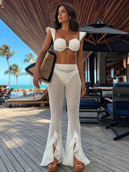 Coco Turtle - Women White Swim Top with Swim Bottom and Cover-Up