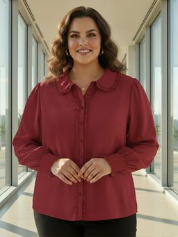 Globus - Women Red Plus Size Workwear Shirt