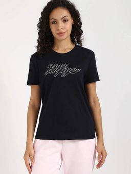 Tommy Hilfiger - Embroidered Logo Regular Fit Cotton T-Shirt