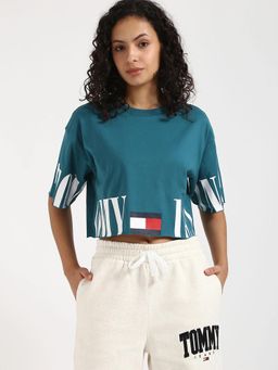 Tommy Hilfiger - Logo Relaxed Fit Cotton Sea Green T-Shirt