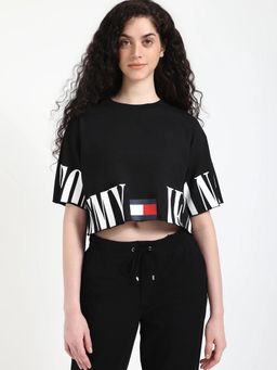 Tommy Hilfiger - Logo Relaxed Fit Cotton Black T-Shirt