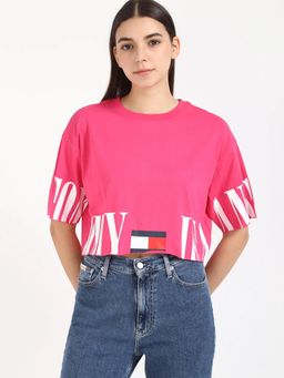 Tommy Hilfiger - Logo Relaxed Fit Cotton Pink T-Shirt