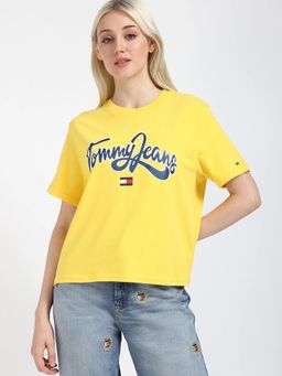 Tommy Hilfiger - Logo Regular Fit Cotton yellow T-Shirt