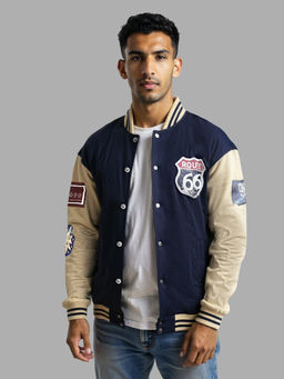 IZF - Dual Blue and Beige Varsity Jacket