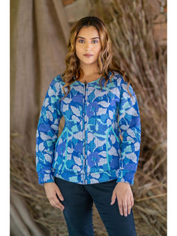 NAVYAS FASHION - Floral Block Printed Quilted Bomber Jacket