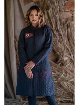 NAVYAS FASHION - Black Patch Work Quilted Coat