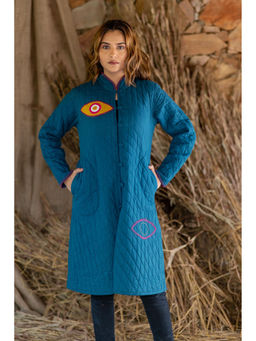 NAVYAS FASHION - Teal Patch Work Quilted Coat