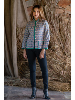 NAVYAS FASHION - Bluish Grey Reversible Quilted Women Jacket