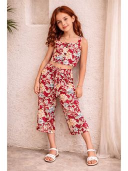 Aarika - Red Floral Sleeveless Co-ord Sets