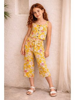 Aarika - Yellow Floral Sleeveless Co-ord Sets