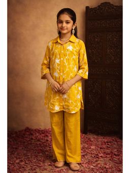Aarika - Mustard Embroidered Three Fourth Sleeves Co-ord Sets