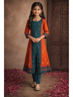 Aarika - Rust Embroidered Three Fourth Sleeves Kurta