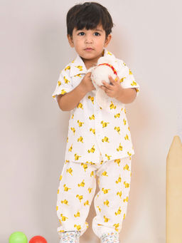 Little Carrot - Double Gauge Cotton Shirt with Pyjama (Set of 2)