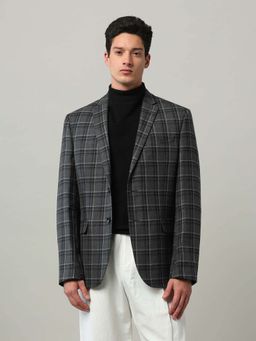 Arrow - Grey Men's Body Tailored Regular Fit Checked Blazer