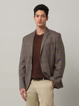 Arrow - Brown Men's Body Tailored Regular Fit Checked Blazer