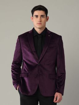 Arrow - Wine Men's Solid Body Tailor Wine Regular Fit Blazer