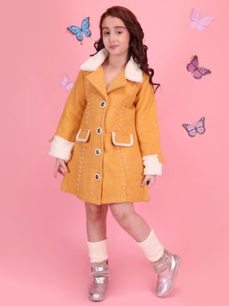 Cutecumber - Girls Mustard Party A-Line Dress