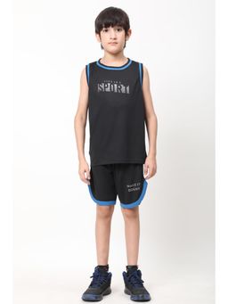Dida - Boys Black Text Printed T-shirt with Shorts