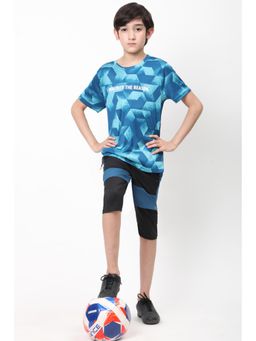 Dida - Boys Blue Printed T-shirt with Shorts