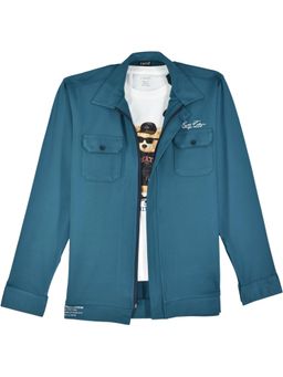 CAVIO - Boys Teal Full Sleeves Jacket with T-shirt