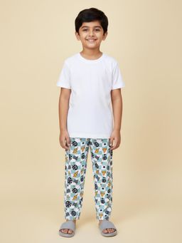 KiddoPanti - Boys Green All-Over Printed Pyjama