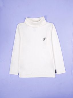 KiddoPanti - Unisex White Cotton Spandex Full Sleeves T-shirt