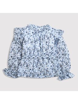 TINY GIRL - Blue Full Sleeves Floral Printed Top