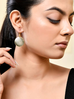 Silvermerc Designs - Elegant Gold Spiral Patterned Dangle Earrings