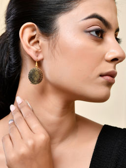 Silvermerc Designs - Geometric Patterned Round Dangle Earrings