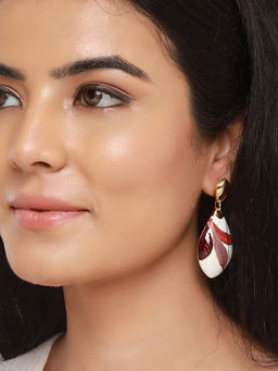 Saraf RS Jewellery - Anti-Tarnish 18K Gold Plated Dual Tone Knot Dangler Earrings