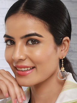 Saraf RS Jewellery - Anti-Tarnish 18K Tri Colored Gold Polish Knotted Drop Earrings