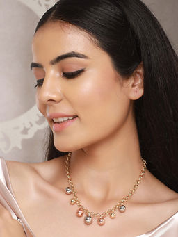 Saraf RS Jewellery - Anti-Tarnish Gold Polish Triple Plated Balls Link Necklace