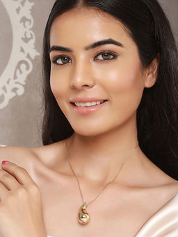 Saraf RS Jewellery - Anti-Tarnish Gold Plated Droplet Of Joy Locket Necklace