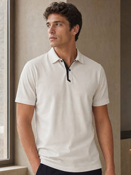 Nobero - Men Stealth Snap UPF 50 White Polo T-Shirt