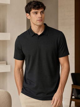 Nobero - Men Limitless Performance Black Polo T-shirt