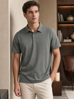 Nobero - Men Limitless Performance Grey Polo T-shirt