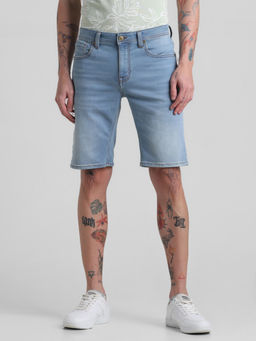 Jack & Jones - Men Regular Fit Blue Shorts