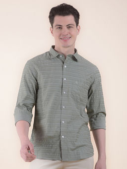 Cantabil - Sage Green Casual Shirt for Men