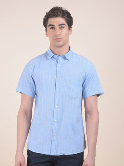 Cantabil - Blue Stripes Casual Shirt for Men
