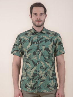 Cantabil - Bottle Green Casual Shirt for Men