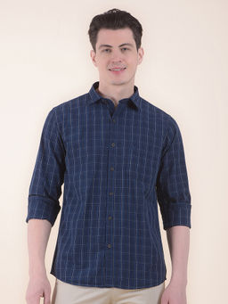 Cantabil - Navy Blue Casual Shirt for Men