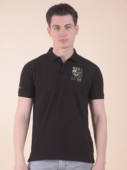 Cantabil - Black Polo T-Shirt for Men