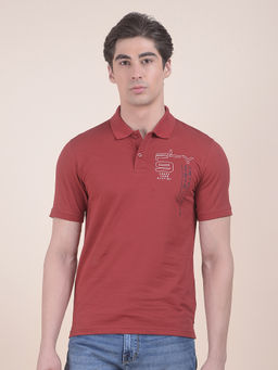 Cantabil - Maroon Polo T-Shirt for Men
