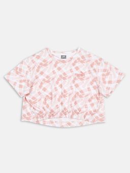 Puma - All Over Print Essentials Fashion Girls Pink T-Shirts