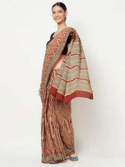 Fabindia - Cotton Bhagru Printed Sari