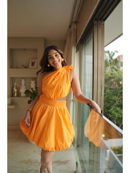 LABEL FROW - Orange Mango Voluminous Mini Dress