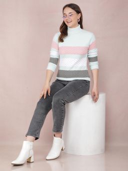 CRIMSOUNE CLUB - Women Multi-Color Color-Blocked Sweater